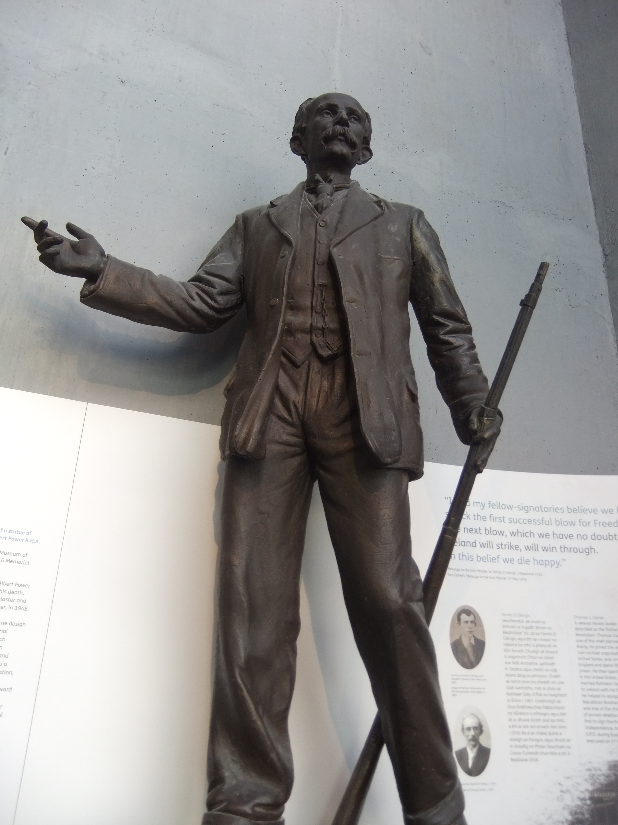 Bronze statue of Tom Clarke by Albert Power, Sarsfield Memorial, Limerick, completed by his sons in 1948